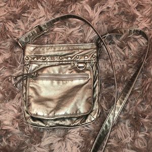 Silver studded crossbody purse
